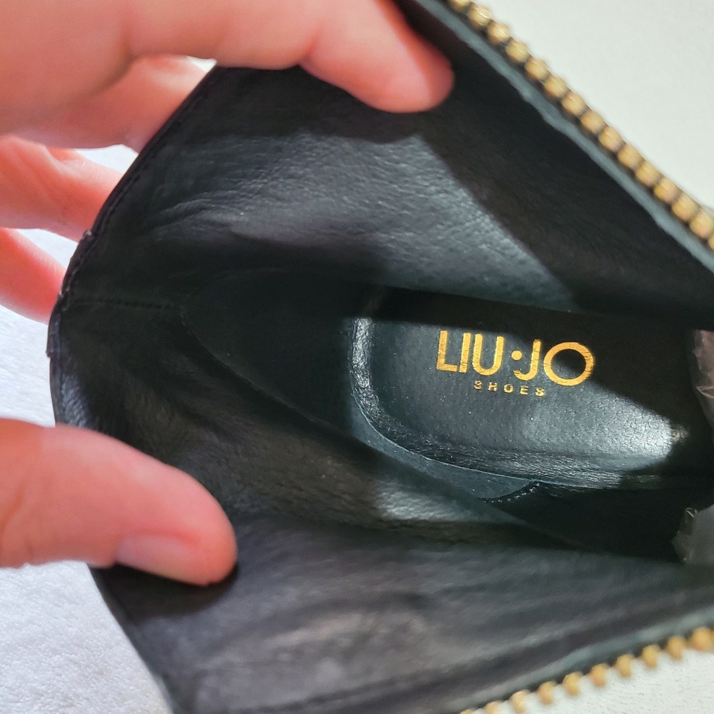LIU JO Black Leather Ankle Boots Size 8.5 - Picture 6 of 10